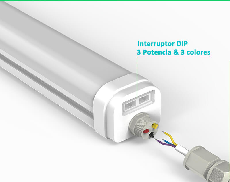 Lámpara hermética LED IP65 para bodega vista principal