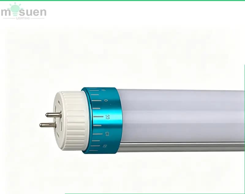 Commercial office illuminated by 200lm/W T8 LED tubes, showing superior light distribution