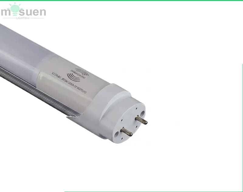 Typical installation of 4ft T8 LED tube with microwave sensor in commercial corridors