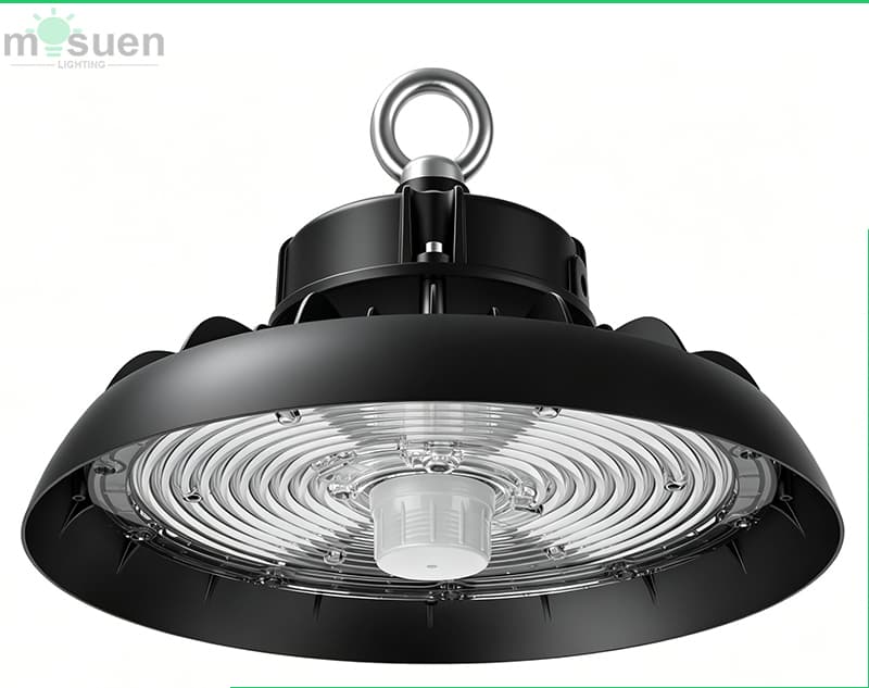 Motion Sensor 210lm/W LED High Bay Light - Front View with Aluminum Housing